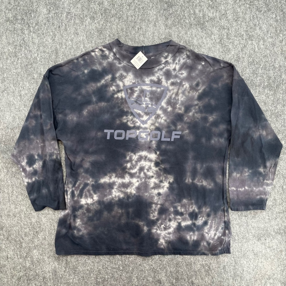 Topgolf Shirt Womens Large Cosmic Dye Long Sleeve Tee Shirt Black Tie Dye NEW